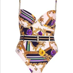Scarf Printed One Piece Bathing Suit